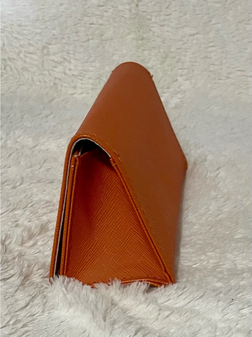 Tory Burch Burnt Orange Leather Logo Sun Glasses Case